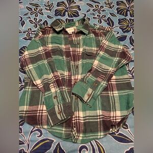 American Eagle Outfitters Green and Black Plaid Shirt